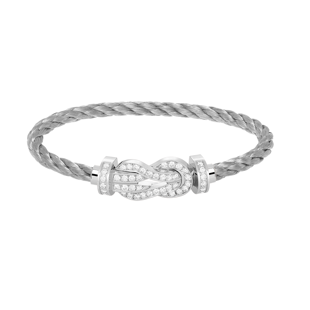 ¡®Imperial¡¯CHANCE LARGE 8 FIGURE BUCKLE FULL DIAMOND BRACELET SILVER