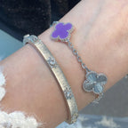 [Imperial]Nueva COLECCIÓN DE BRAZALETE TREBOL 5 MOTIVOS VIOLETA