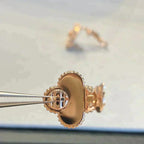 ¡®Imperial¡¯CLOVER MEDIUM 1 MOTIFS GRAY MOP  DIAMOND EARRINGS