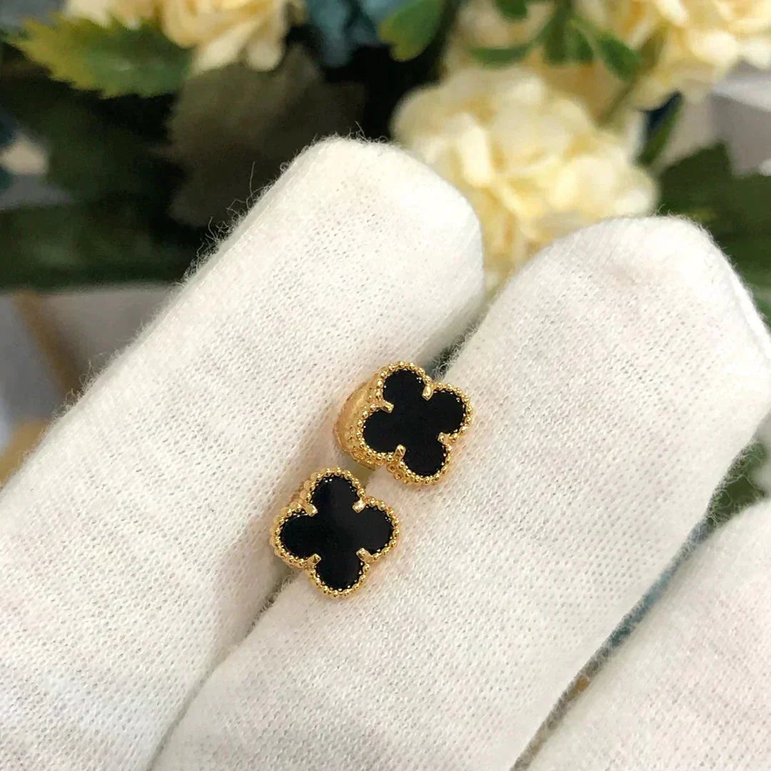 ¡®Imperial¡¯CLOVER MINI 9.5MM BLACK MOP EARRINGS
