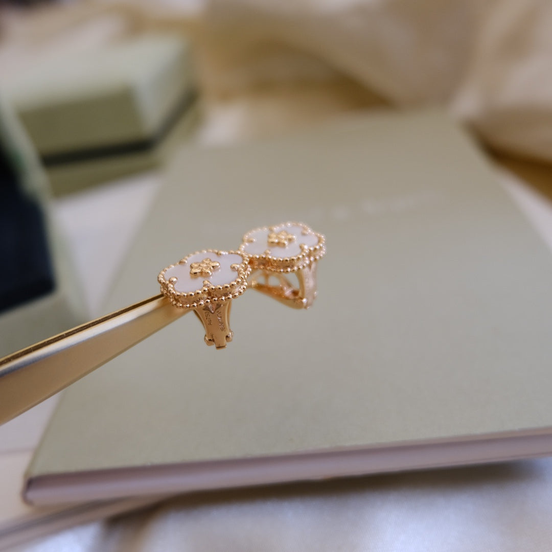 ¡®Imperial¡¯LUCKY PINK GOLD WHITE MOP EARRINGS