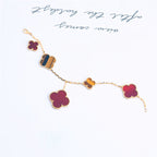 ¡®Imperial¡¯CLOVER BRACELET 5 MOTIFS CARNELIAN TIGER EYE