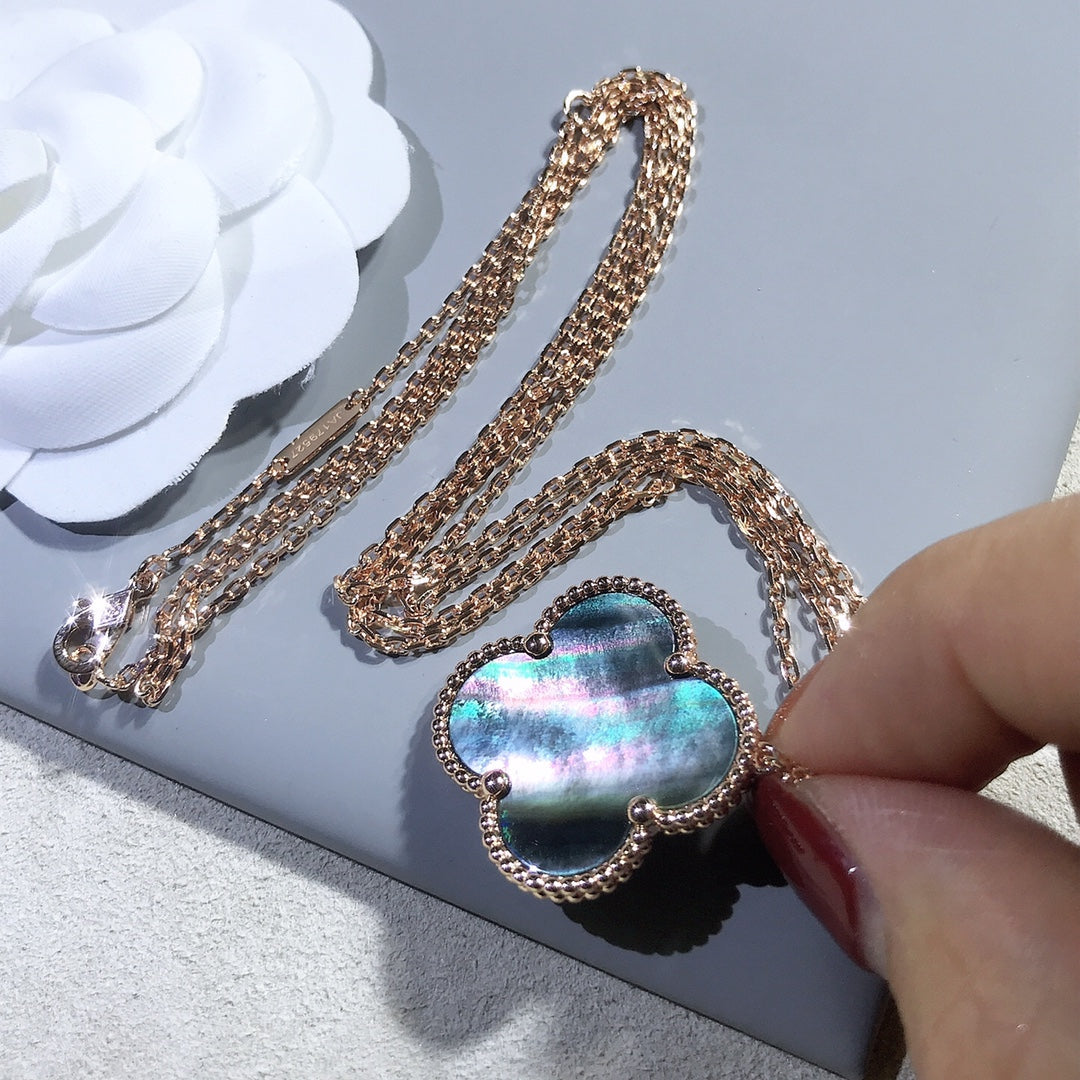 ¡®Imperial¡¯CLOVER 25MM GOLD DARK MOP BIG CLOVER NECKLACE