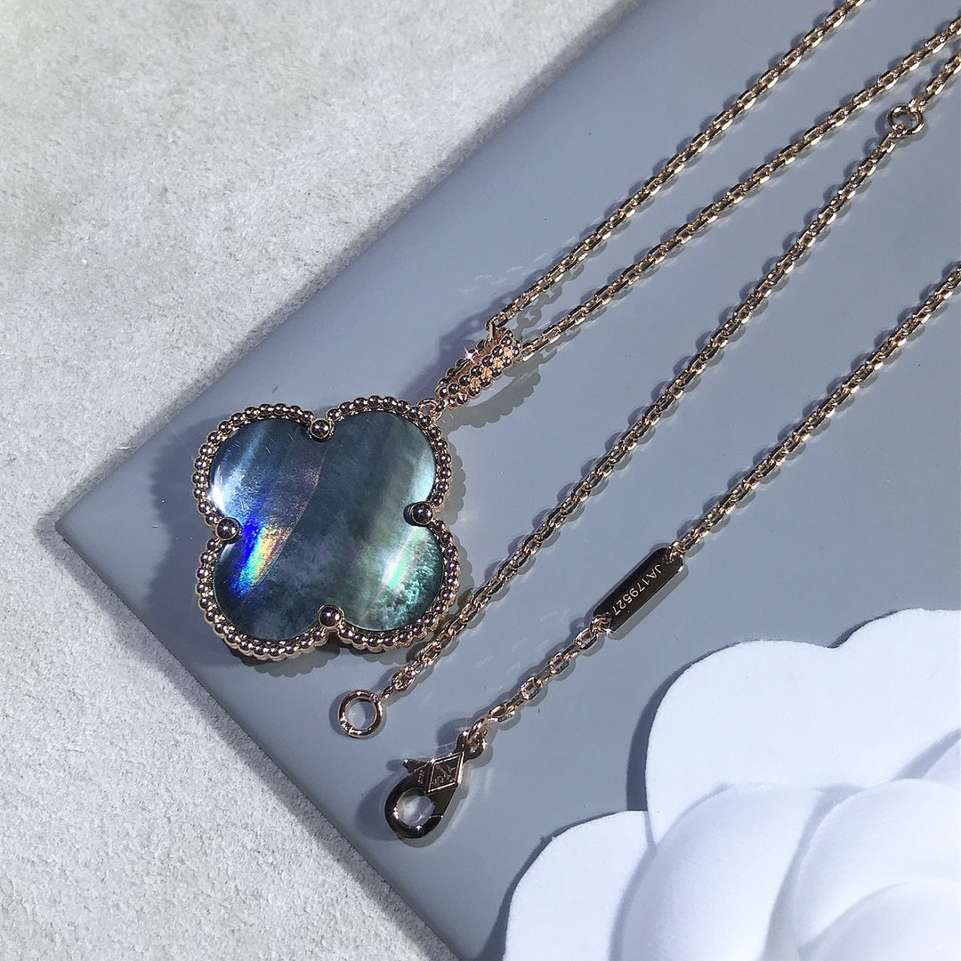 ¡®Imperial¡¯CLOVER 25MM GOLD DARK MOP BIG CLOVER NECKLACE