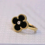 ¡®Imperial¡¯CLOVER ONYX RING GOLD DIAMOND