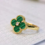 ¡®Imperial¡¯CLOVER MALACHITE RING GOLD DIAMOND