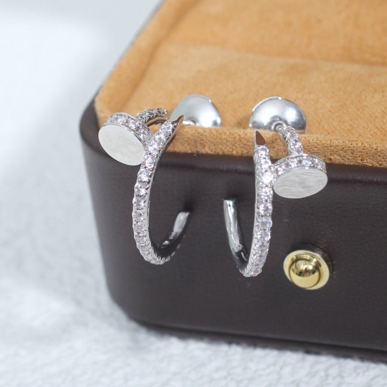 ¡®Imperial¡¯JUSTE EARRINGS 12.75MM SILVER DIAMOND