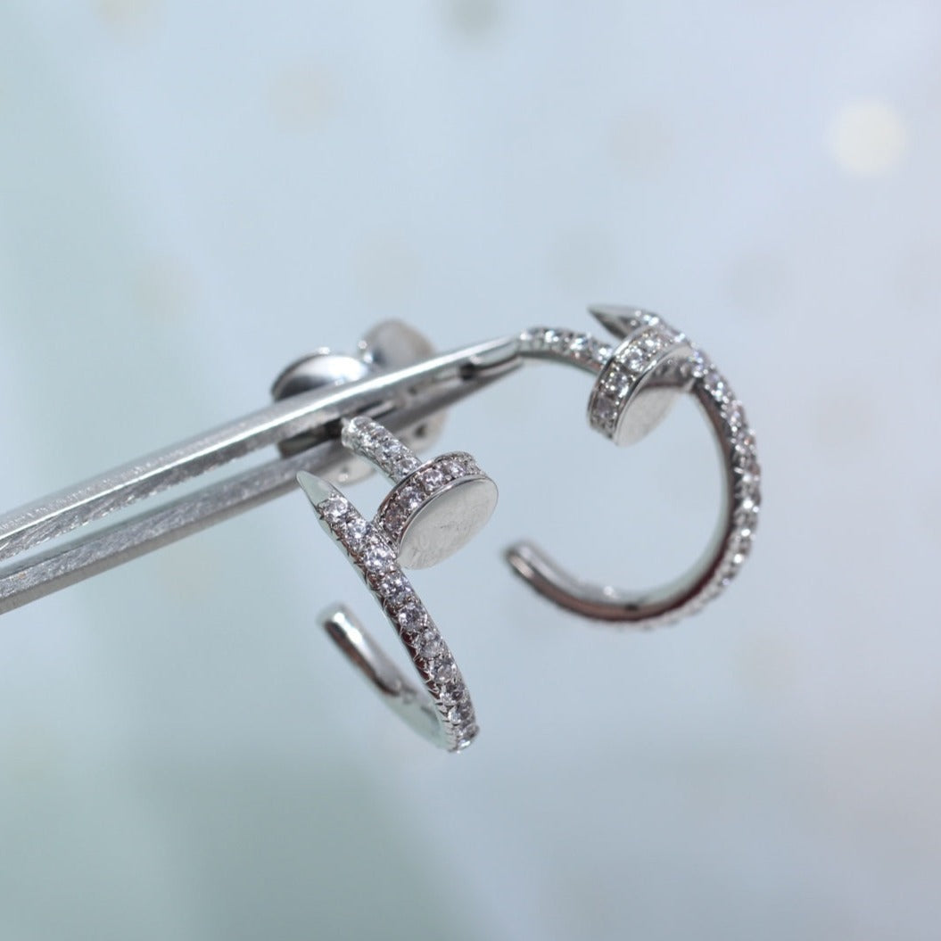 ¡®Imperial¡¯JUSTE EARRINGS 12.75MM SILVER DIAMOND