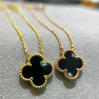 ¡®Imperial¡¯CLOVER 15MM BLACK ONYX SINGLE FLOWER NECKLACE