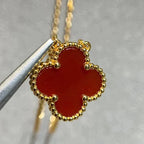 ¡®Imperial¡¯CLOVER 15MM CARNELIAN SINGLE FLOWER NECKLACE