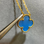¡®Imperial¡¯CLOVER 15MM BLUE AGATE NECKLACE