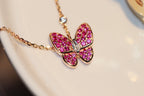 ¡®Imperial¡¯BUTTERFLY RED DIAMOND ROSE GOLD NECKLACE