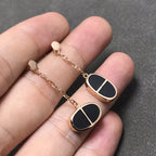 ¡®Imperial¡¯CHAINE VERSO BLACK CERAMIC SILVER EARRINGS