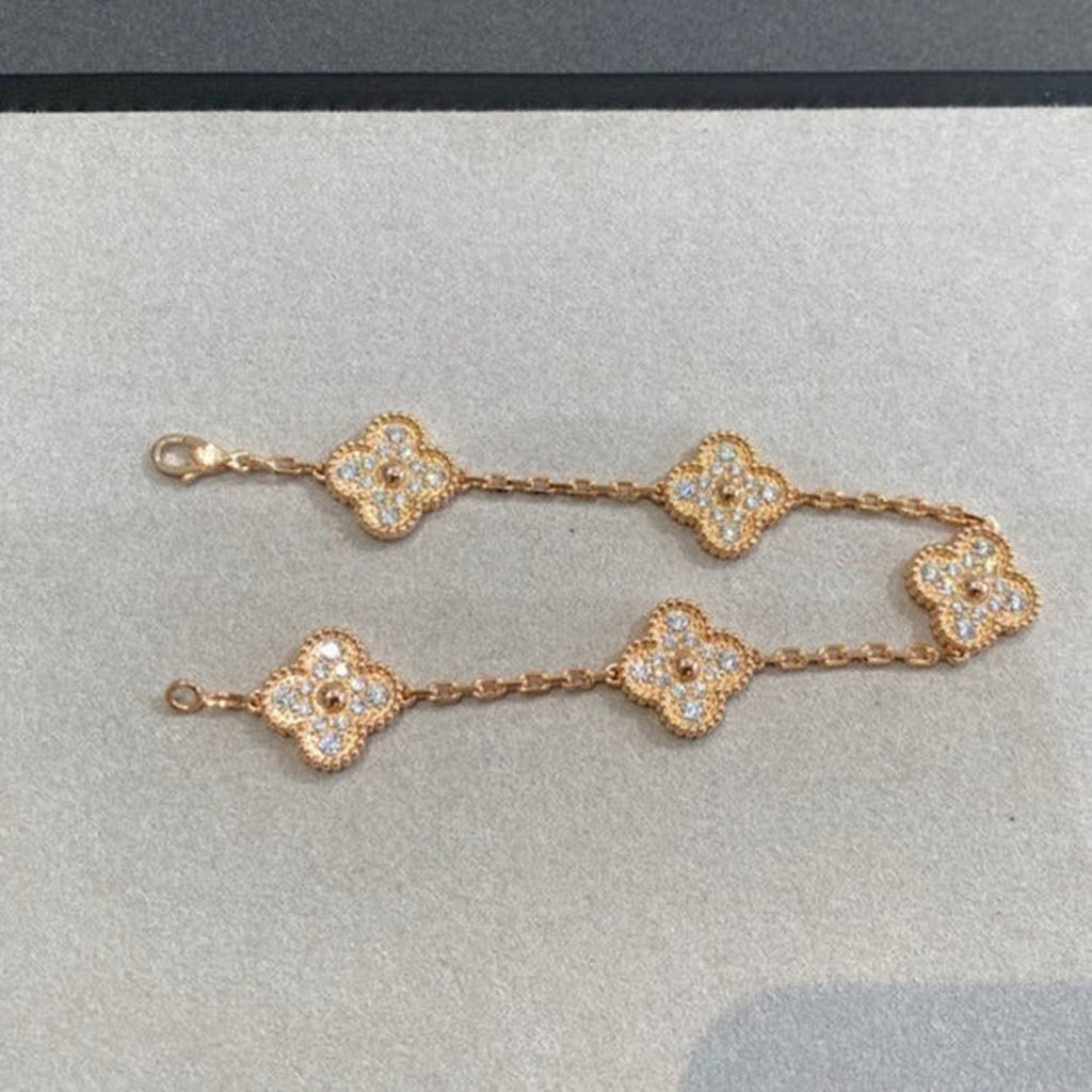 [Imperial] Nueva COLECCIÓN DE BRAZALETE TREBOL 5 MOTIVOS CON DIAMANTES COMPLETOS