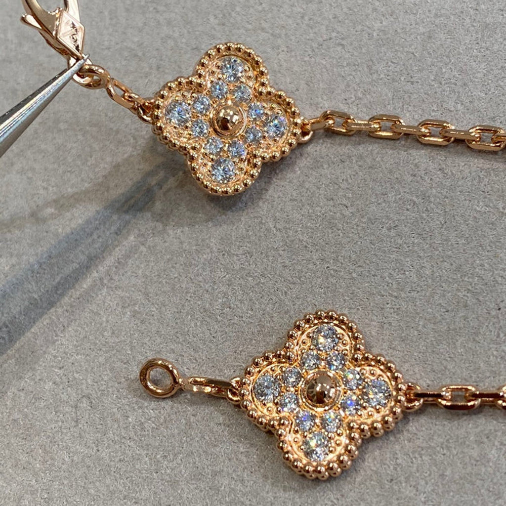 [Imperial] Nueva COLECCIÓN DE BRAZALETE TREBOL 5 MOTIVOS CON DIAMANTES COMPLETOS