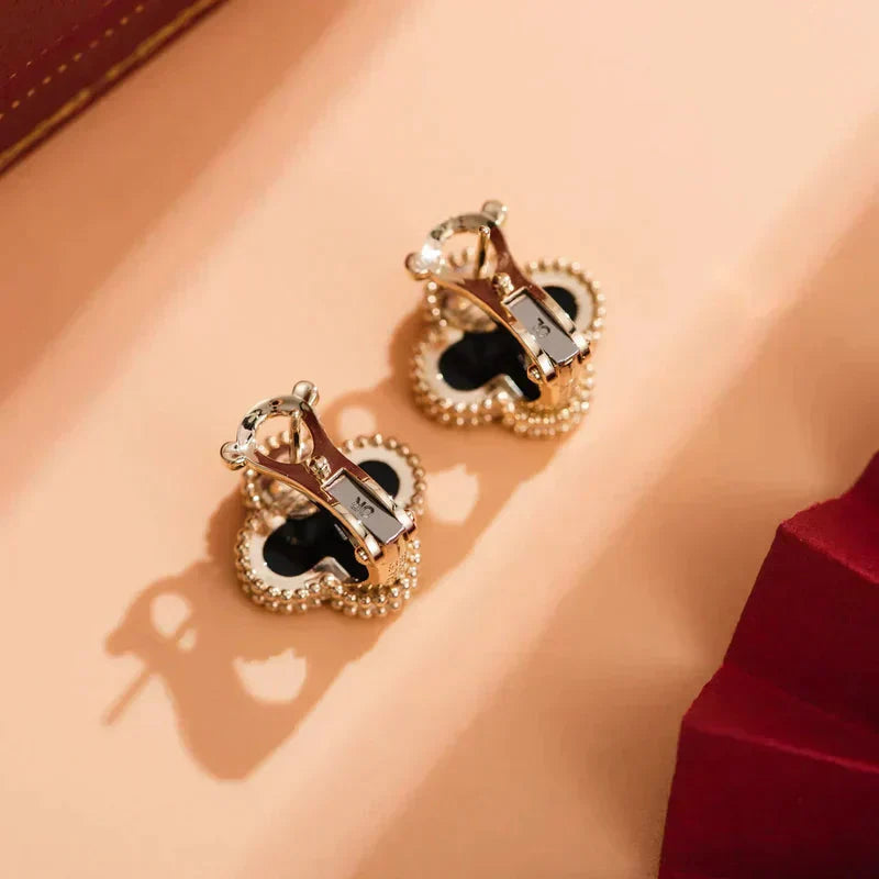 ¡®Imperial¡¯CLOVER MEDIUM 1 MOTIFS  ONYX STUD EARRINGS