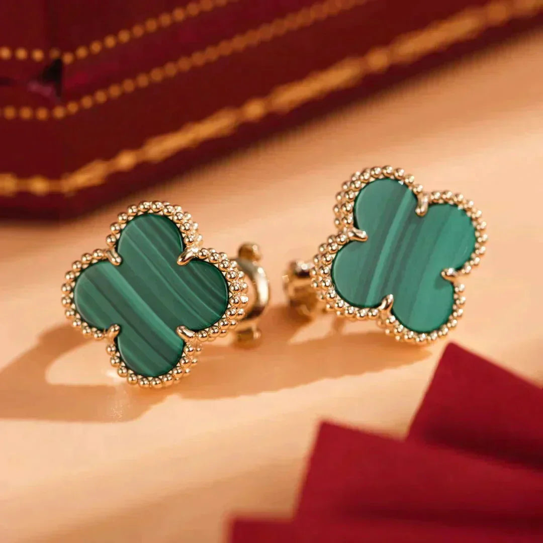 ¡®Imperial¡¯CLOVER MEDIUM 1 MOTIFS MALACHITE  EARRINGS