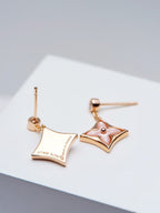 ¡®Imperial¡¯DOUBLE STAR PINK GOLD MOP DROP EARRINGS