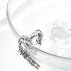 ¡®Imperial¡¯CLOVER 2 MOTIFS  DIAMOND ONYX EARRINGS SILVER