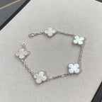 [Imperial]Nueva COLECCIÓN DE BRAZALETE TREBOL 5 MOTIVOS MADRE PERLA BLANCA
