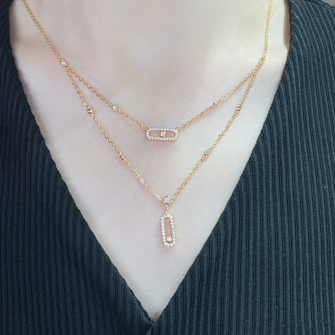 [Imperial] MOVE 2 ROW DIAMOND NECKLACE