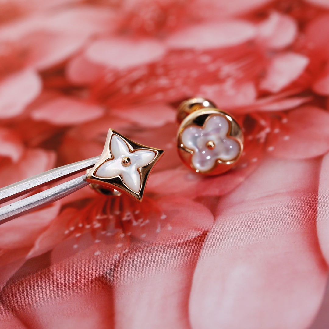 ¡®Imperial¡¯STAR AND SUN PINK GOLD MOP STUD EARRINGS