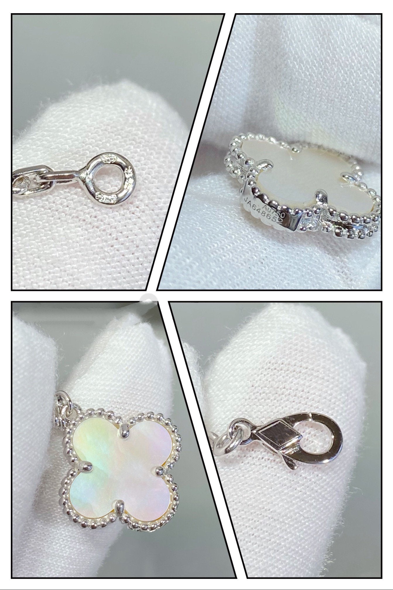 ¡®Imperial¡¯CLOVER 5 MOTIF WHITE MOP SILVER BRACELET