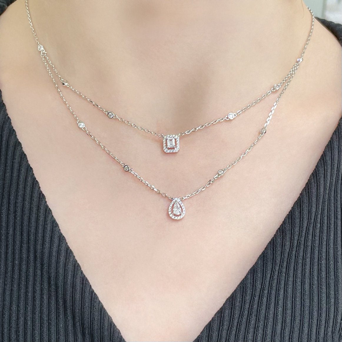 [Imperial] MY TWIN 2 ROW DIAMOND NECKLACE