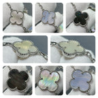 ¡®Imperial¡¯CLOVER 16 MOTIF CHALCEDONY MOP SILVER NECKLACE