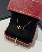 ¡®Imperial¡¯LOVE NECKLACE DOUBLE RING PINK GOLD