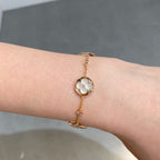 ¡®Imperial¡¯STAR AND SUN 4 MOTIF WHITE MOP PINK GOLD BRACELET