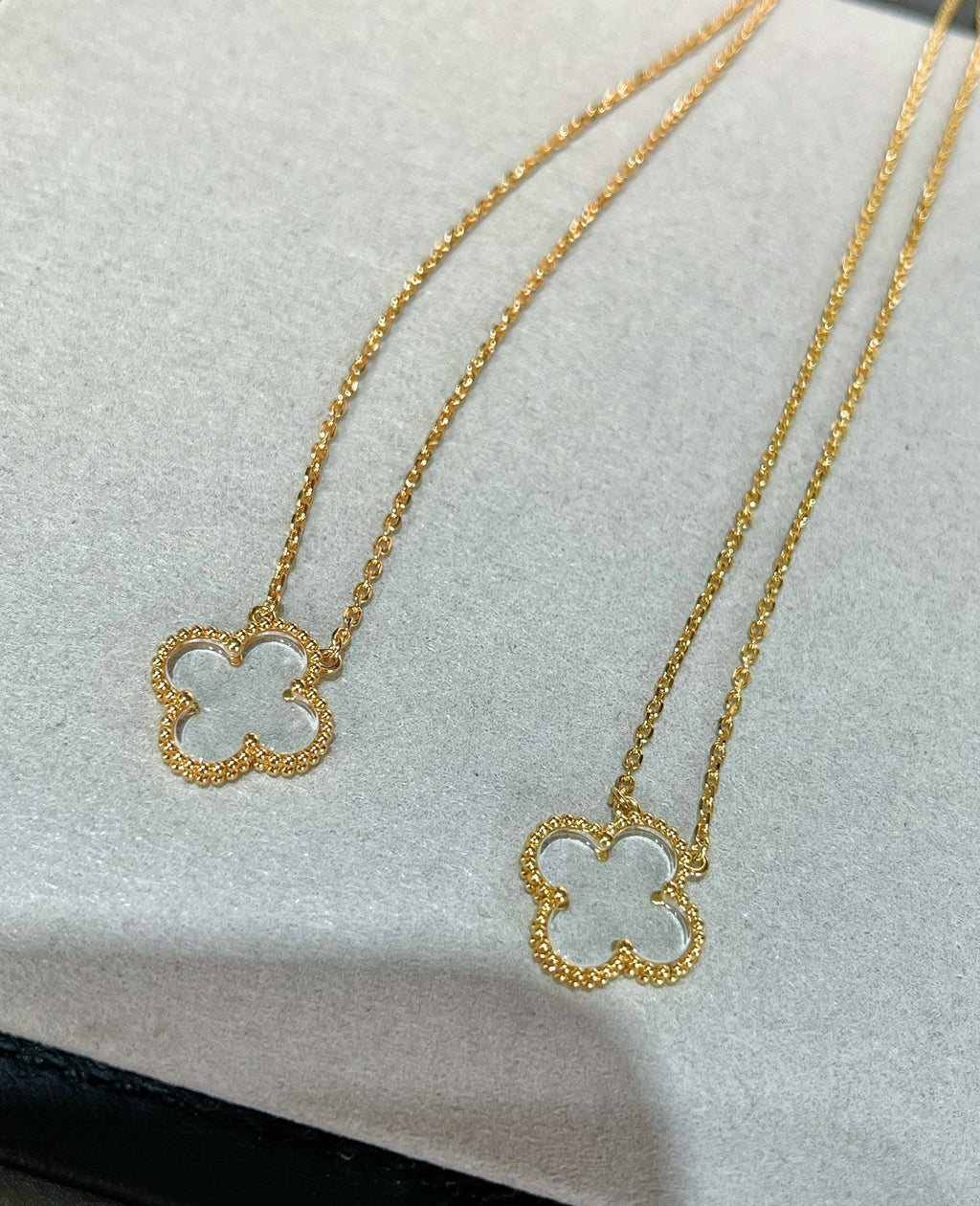 ¡®Imperial¡¯CLOVER ROCK CRYSTAL ROSE GOLD NECKLACE