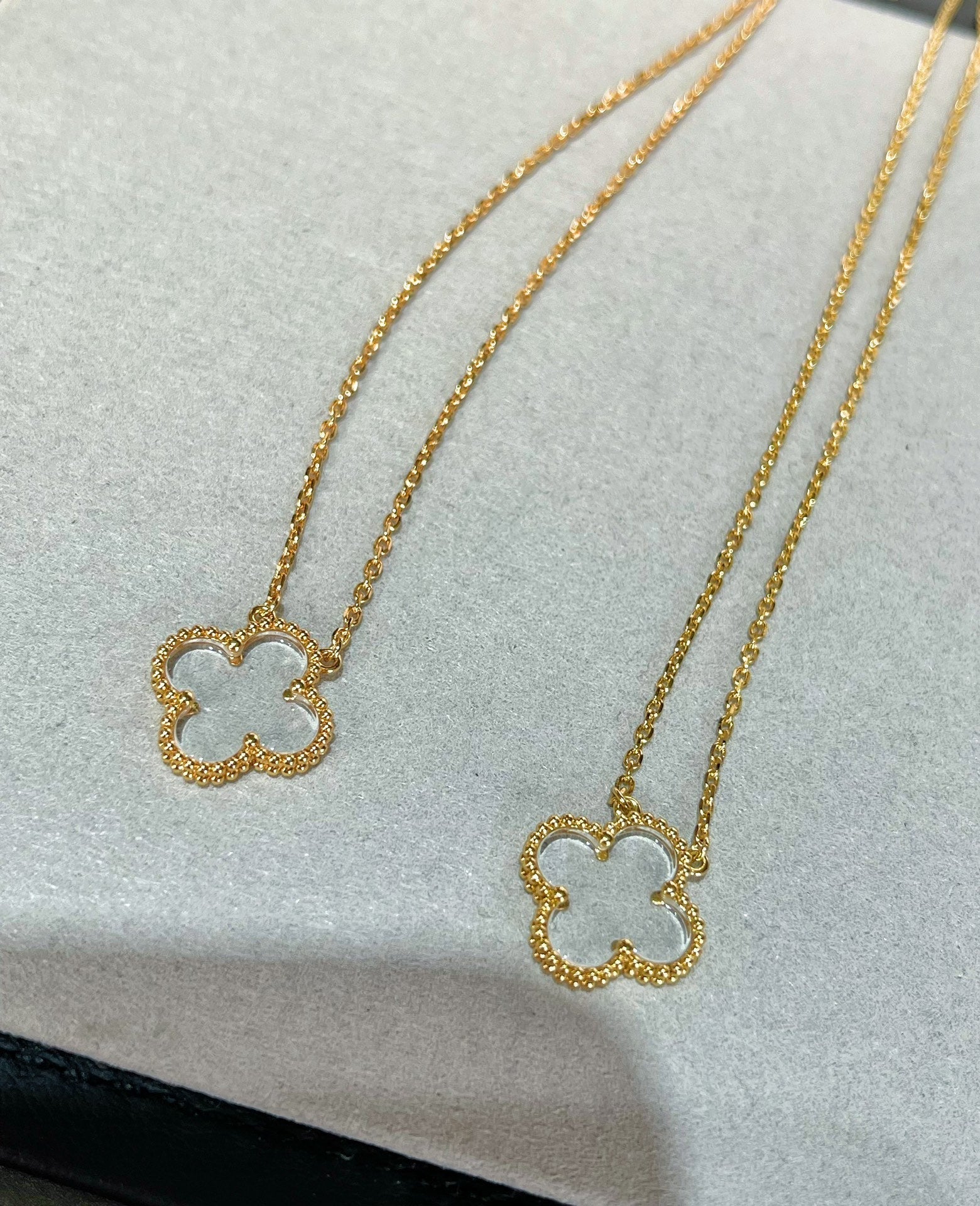 ¡®Imperial¡¯CLOVER ROCK CRYSTAL ROSE GOLD NECKLACE
