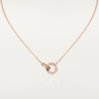 ¡®Imperial¡¯LOVE 7.6MM NECKLACE ROSE GOLD AND SILVER  FULL DIAMOND