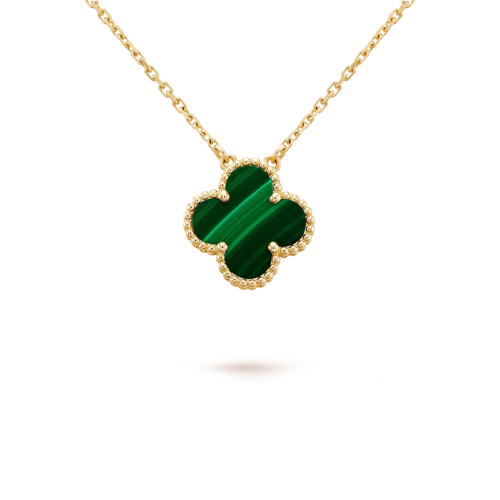 ¡®Imperial¡¯CLOVER 15MM MALACHITE SINGLE FLOWER  NECKLACE