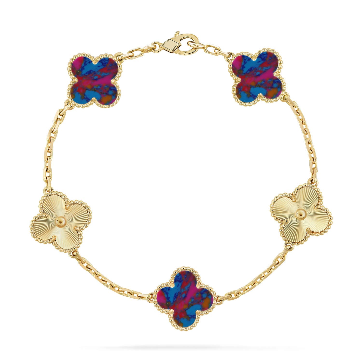 [Imperial]Nueva COLECCIÓN DE BRAZALETE TREBOL 5 MOTIVOS GEMAS DE COLOR