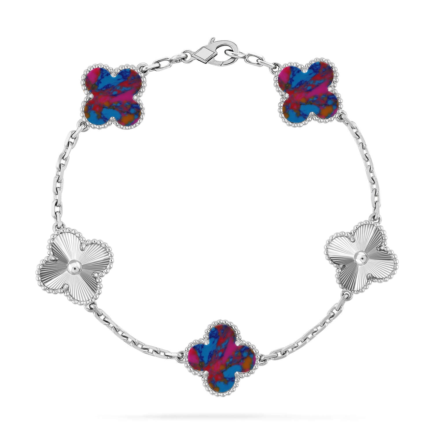 [Imperial]Nueva COLECCIÓN DE BRAZALETE TREBOL 5 MOTIVOS GEMAS DE COLOR