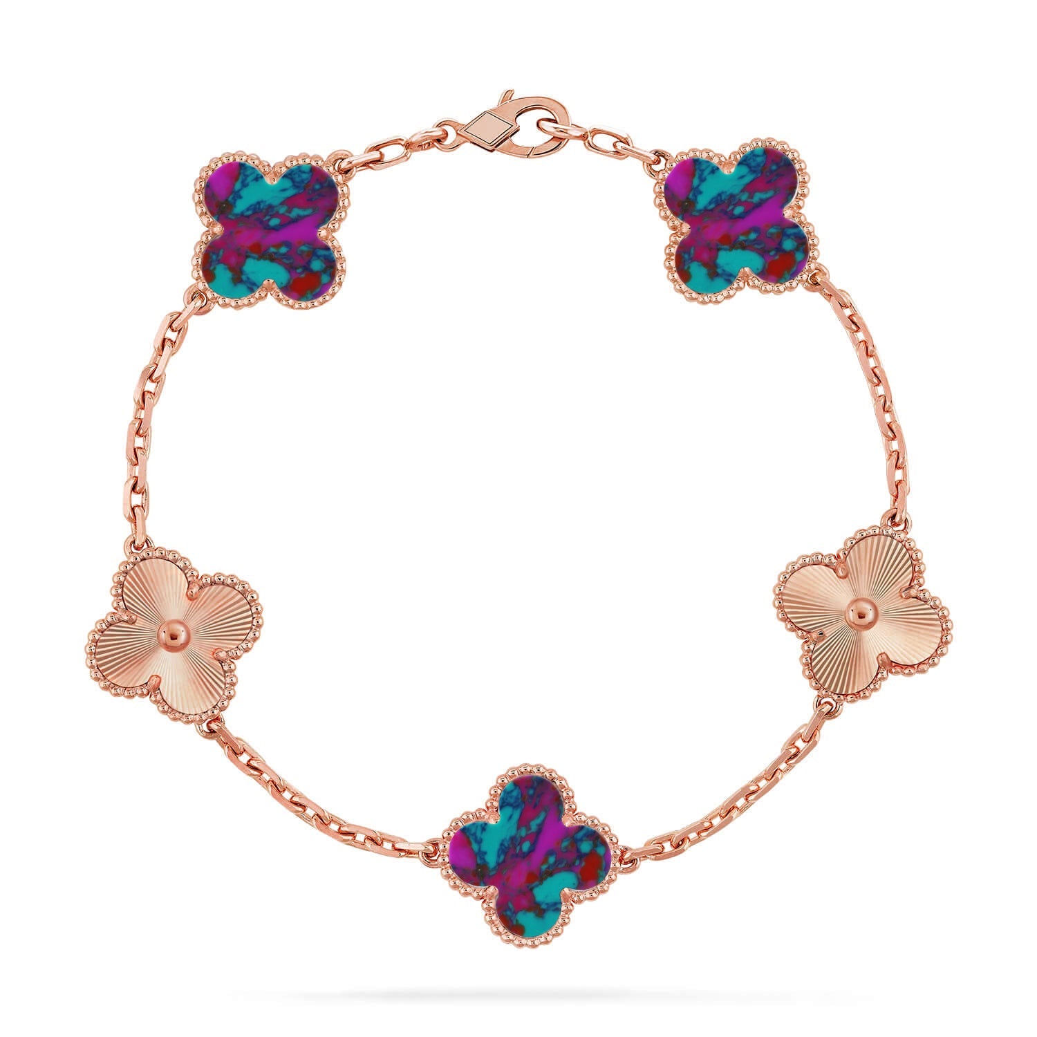 [Imperial]Nueva COLECCIÓN DE BRAZALETE TREBOL 5 MOTIVOS GEMAS DE COLOR
