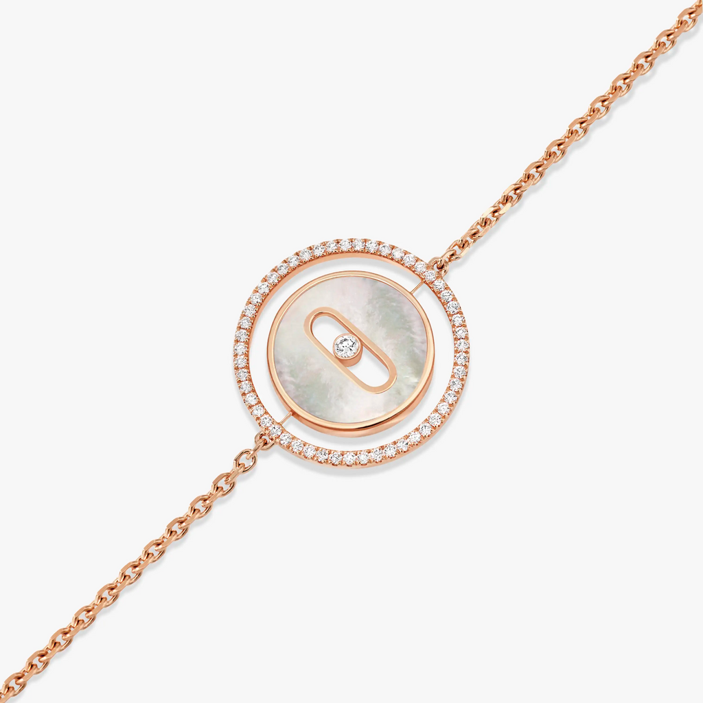 [Imperial]  MOVE WHITE MOTHER OF PEARL PINK GOLD DIAMOND BRACELET