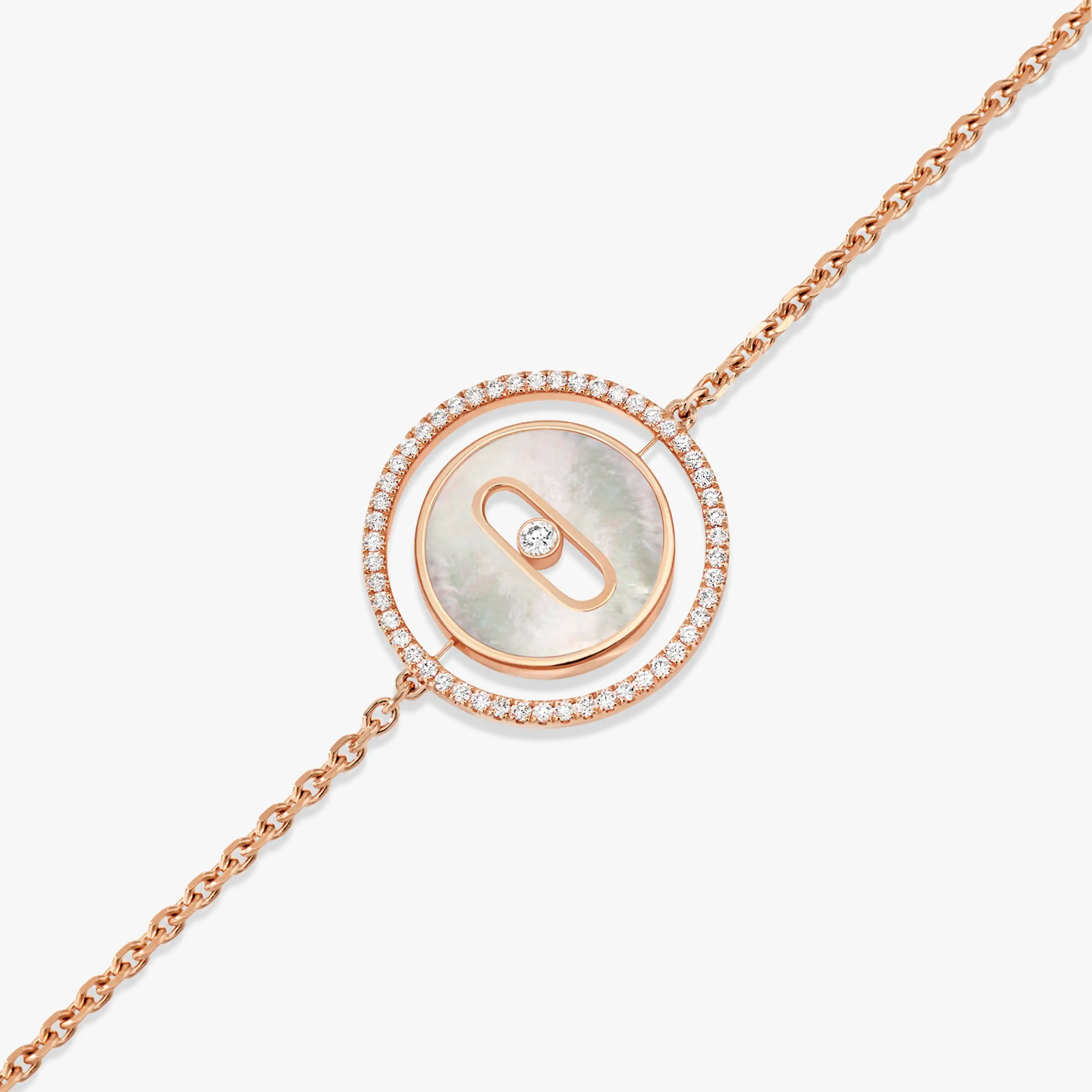 [Imperial]  MOVE WHITE MOTHER OF PEARL PINK GOLD DIAMOND BRACELET