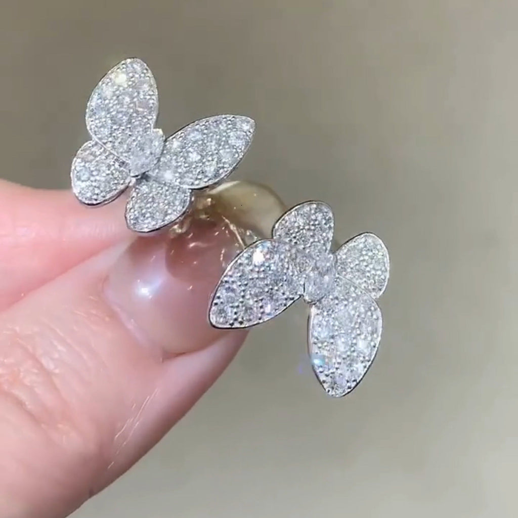 ¡®Imperial¡¯TWIN SILVER BUTTERFLY DIAMOND RING