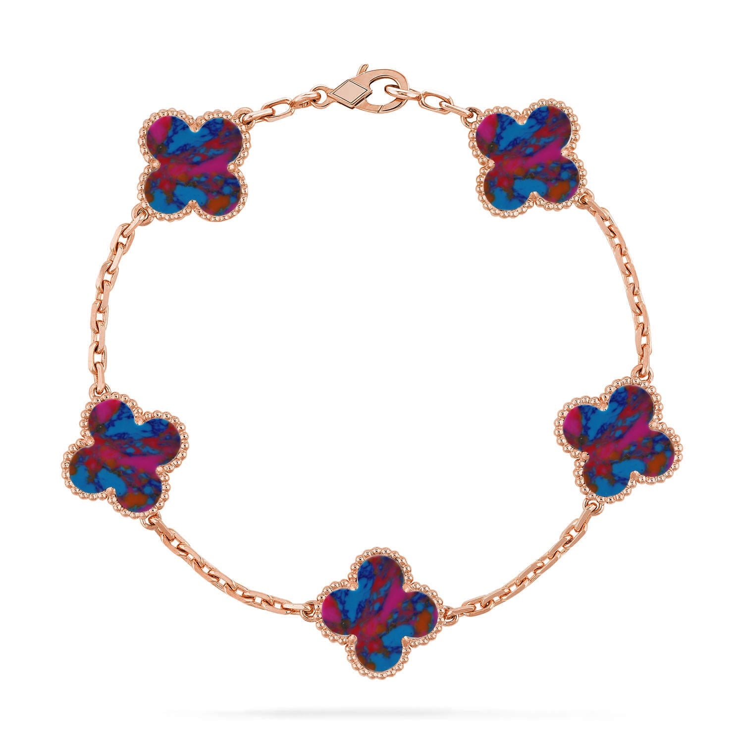 [Imperial]Nueva COLECCIÓN DE BRAZALETE TREBOL 5 MOTIVOS GEMAS DE COLOR