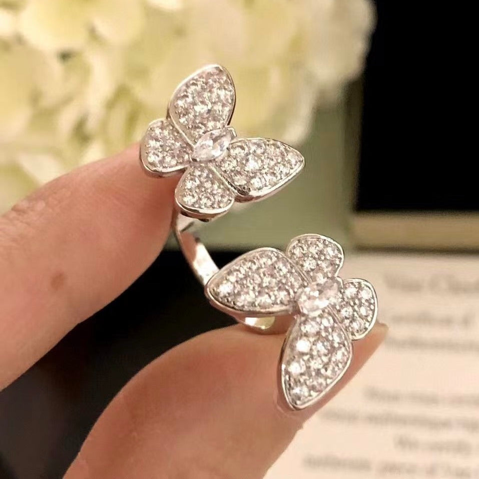 ¡®Imperial¡¯TWIN SILVER BUTTERFLY DIAMOND RING