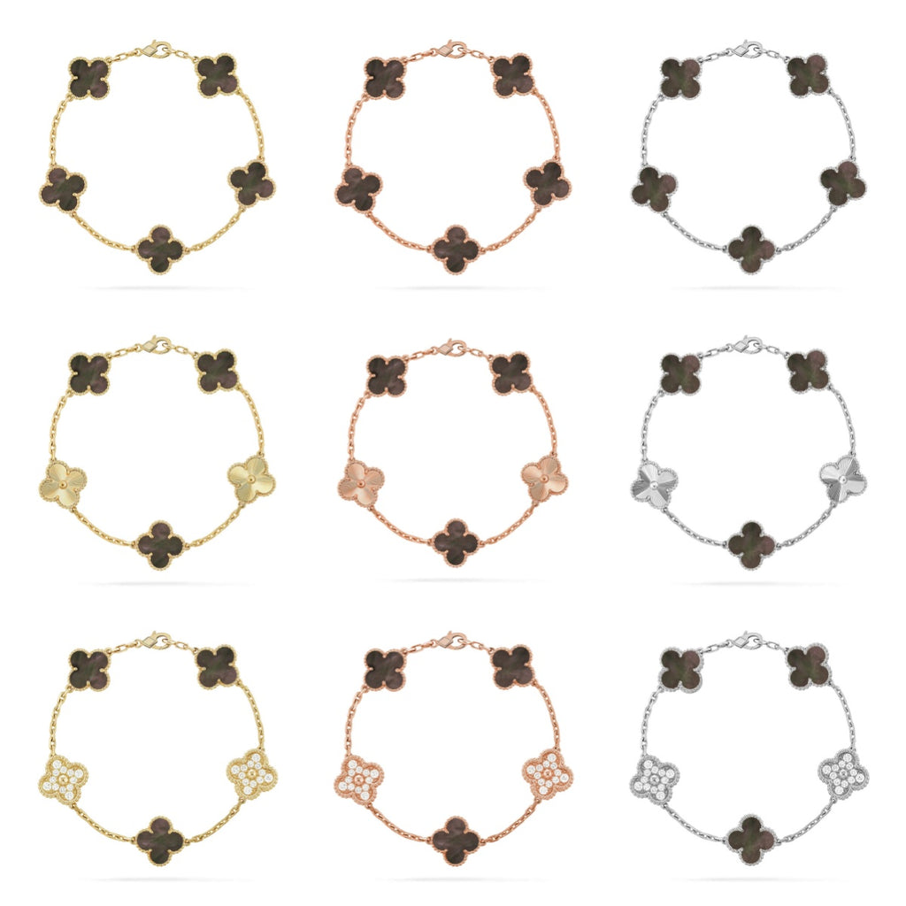 [Imperial]New CLOVER 5 MOTIF GRAY MOP BRACELET COLLECTION