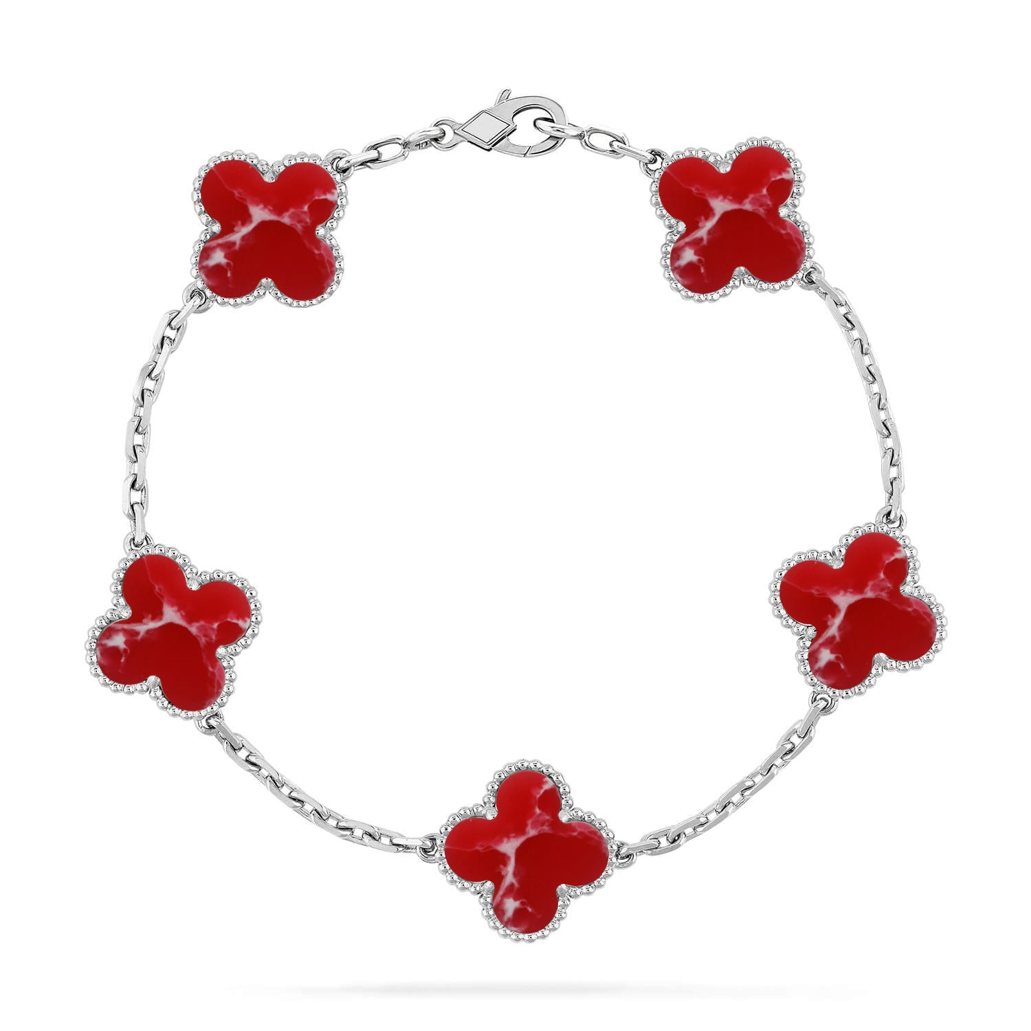 [Imperial]Nueva COLECCIÓN DE BRAZALETE TREBOL 5 MOTIVOS PATRÓN ROJO