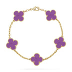 [Imperial]Nueva COLECCIÓN DE BRAZALETE TREBOL 5 MOTIVOS VIOLETA