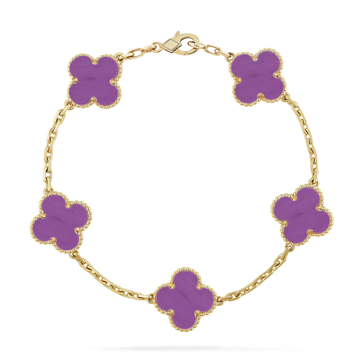 [Imperial]Nueva COLECCIÓN DE BRAZALETE TREBOL 5 MOTIVOS VIOLETA