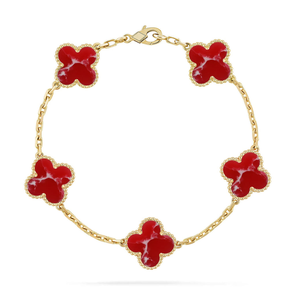 [Imperial]New CLOVER 5 MOTIF RED PATTERN BRACELET COLLECTION