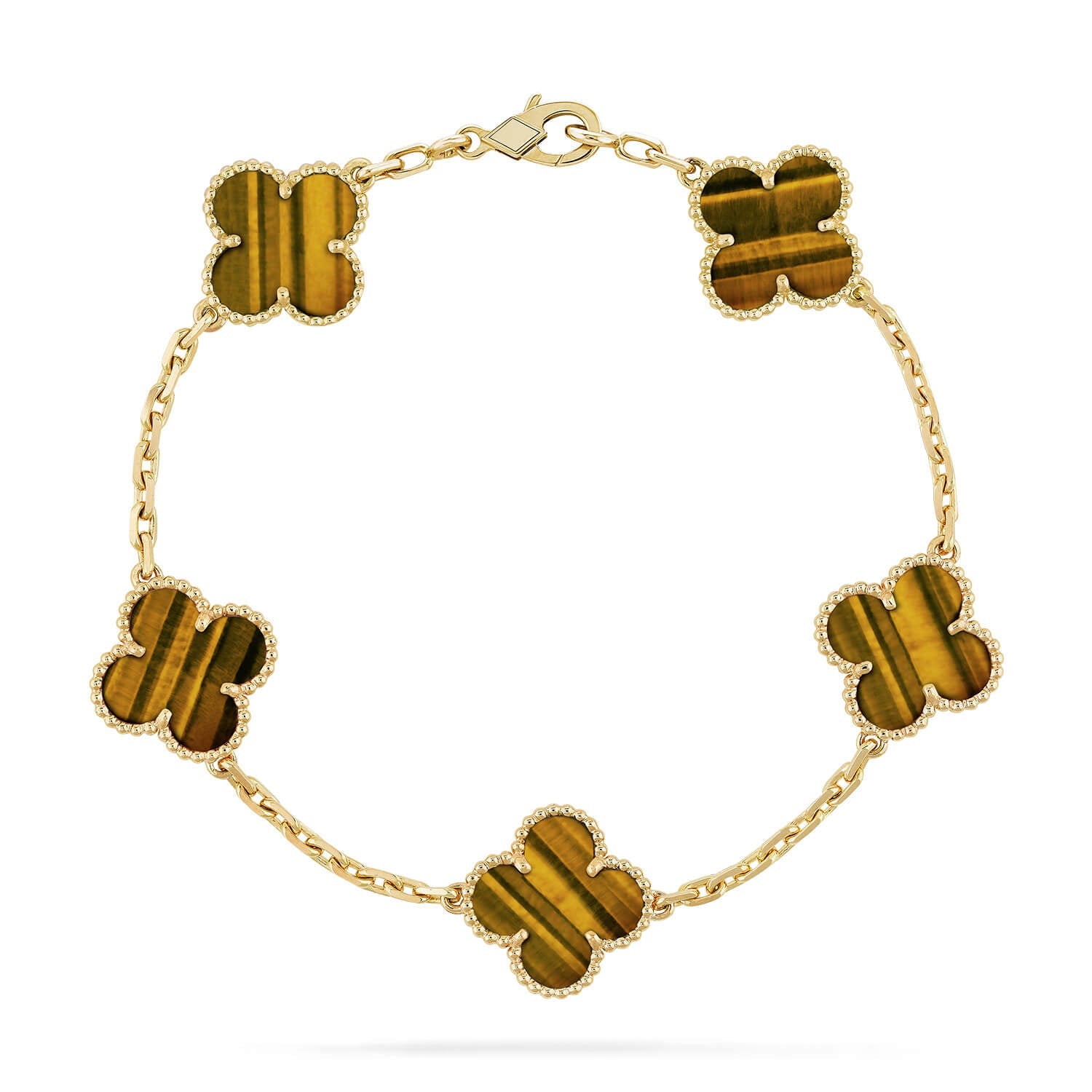 [Imperial]Nueva COLECCIÓN DE BRAZALETE TREBOL 5 MOTIVOS OJO DE TIGRE