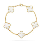 [Imperial]Nueva COLECCIÓN DE BRAZALETE TREBOL 5 MOTIVOS MADRE PERLA BLANCA